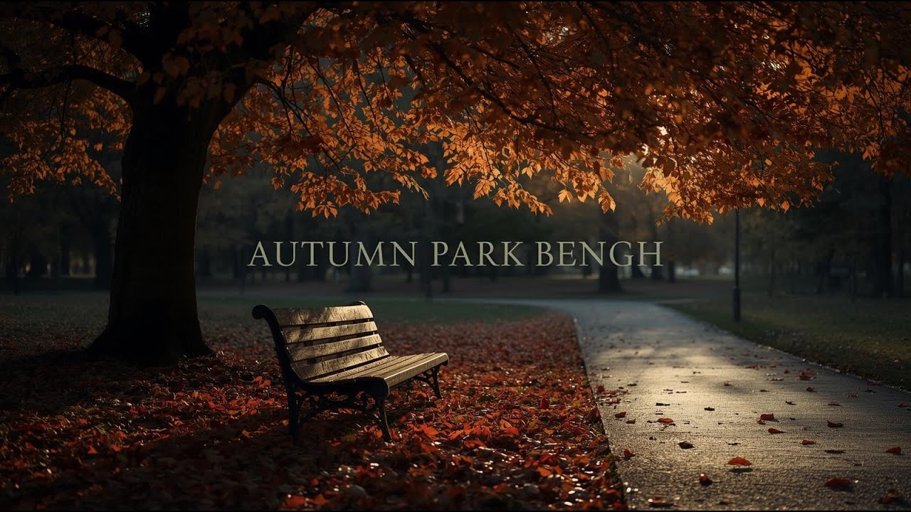 Autumn Park Bench 🍁 Falling Leaves & Acoustic Guitar [Study]