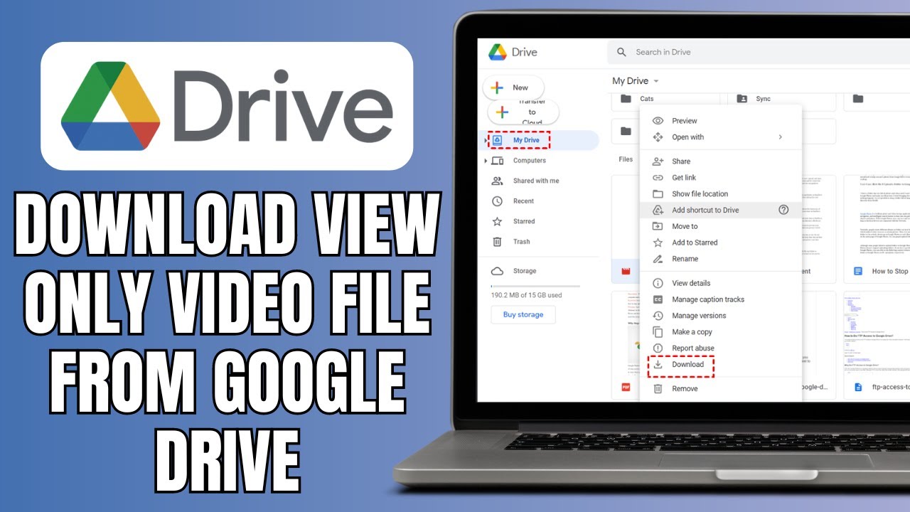 How To Download View Only Video File From Google Drive Easiest Way