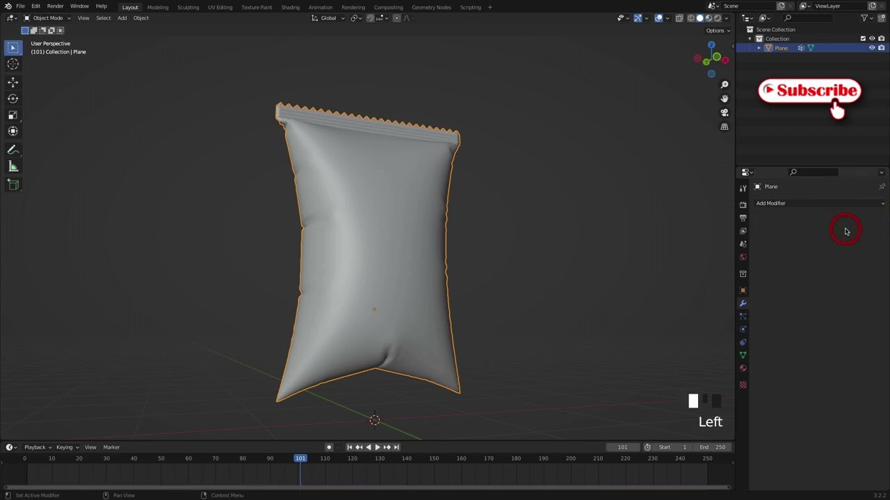 How to create potato chips packet (or snacks packet) in blender 3.2.2 Part-1