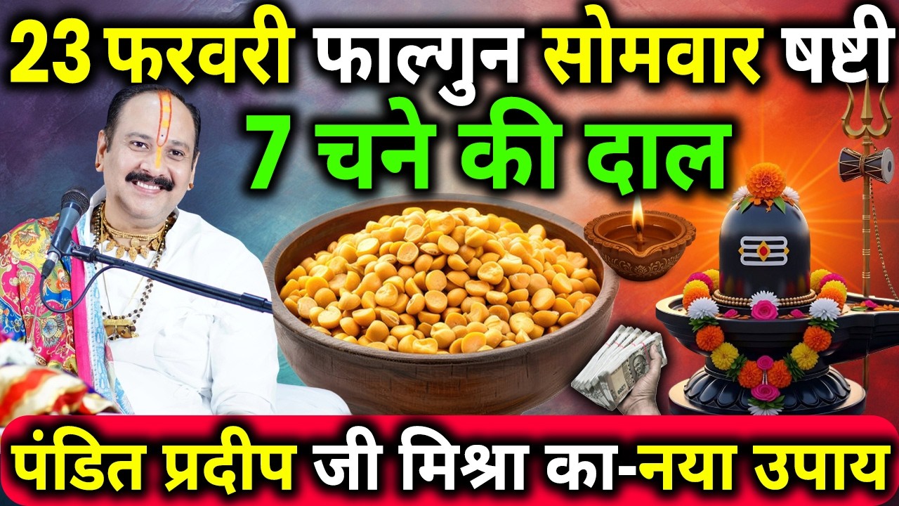 23 फरवरी फाल्गुन सोमवार षष्टी तिथि के दिन 7 चने की दाल वाला उपाय जरुर करे || Pradeep Ji Mishra