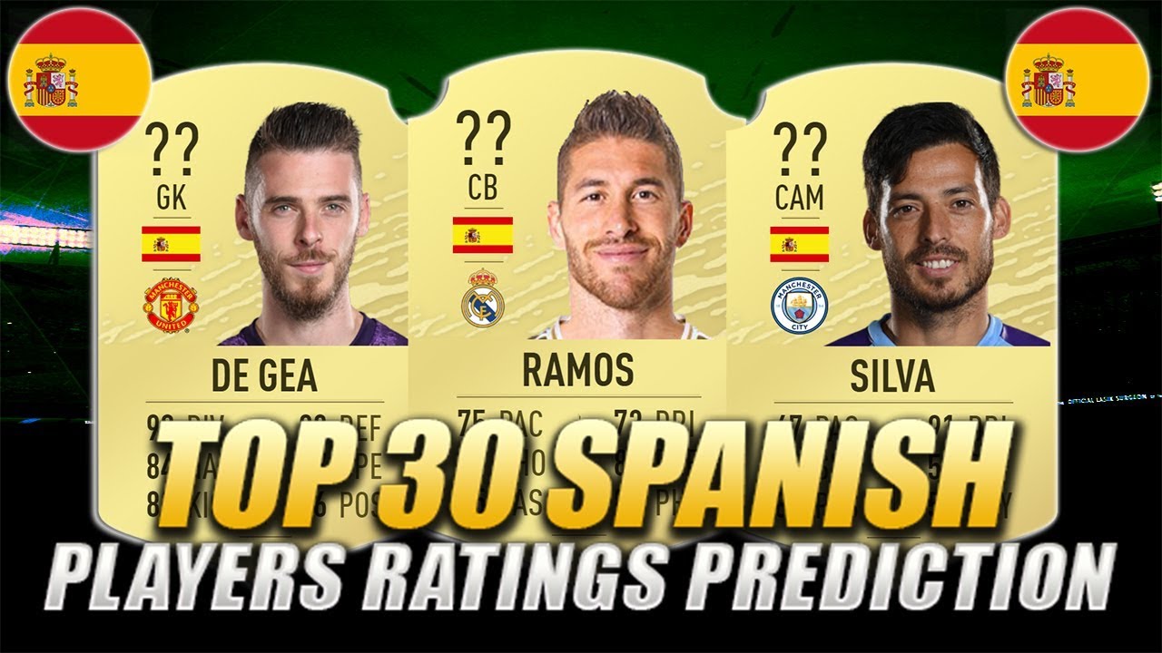 FIFA 20 | TOP 30 SPANISH PLAYERS RATINGS PREDICTION | w/ Sergio Ramos, De Gea & David Silva