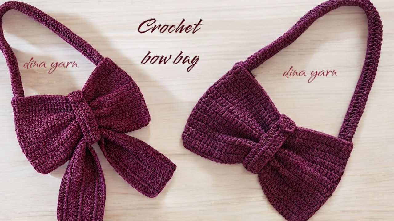 طريقة عمل شنطة كروشيه فيونكة خطوة بخطوة Easy Crochet Bow Bag Tutorial for Beginners