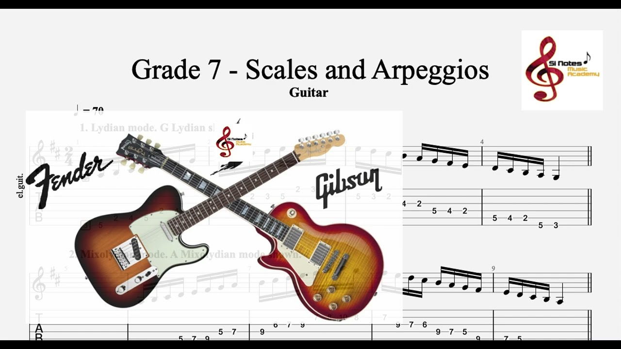 Scales and Arpeggios - Rockschool Guitar Grade 7