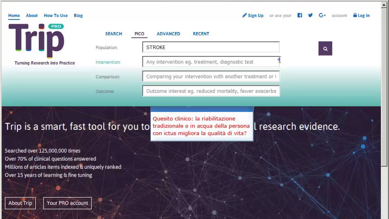 Guida al Trip Database. Ricerca PICO. 5/7