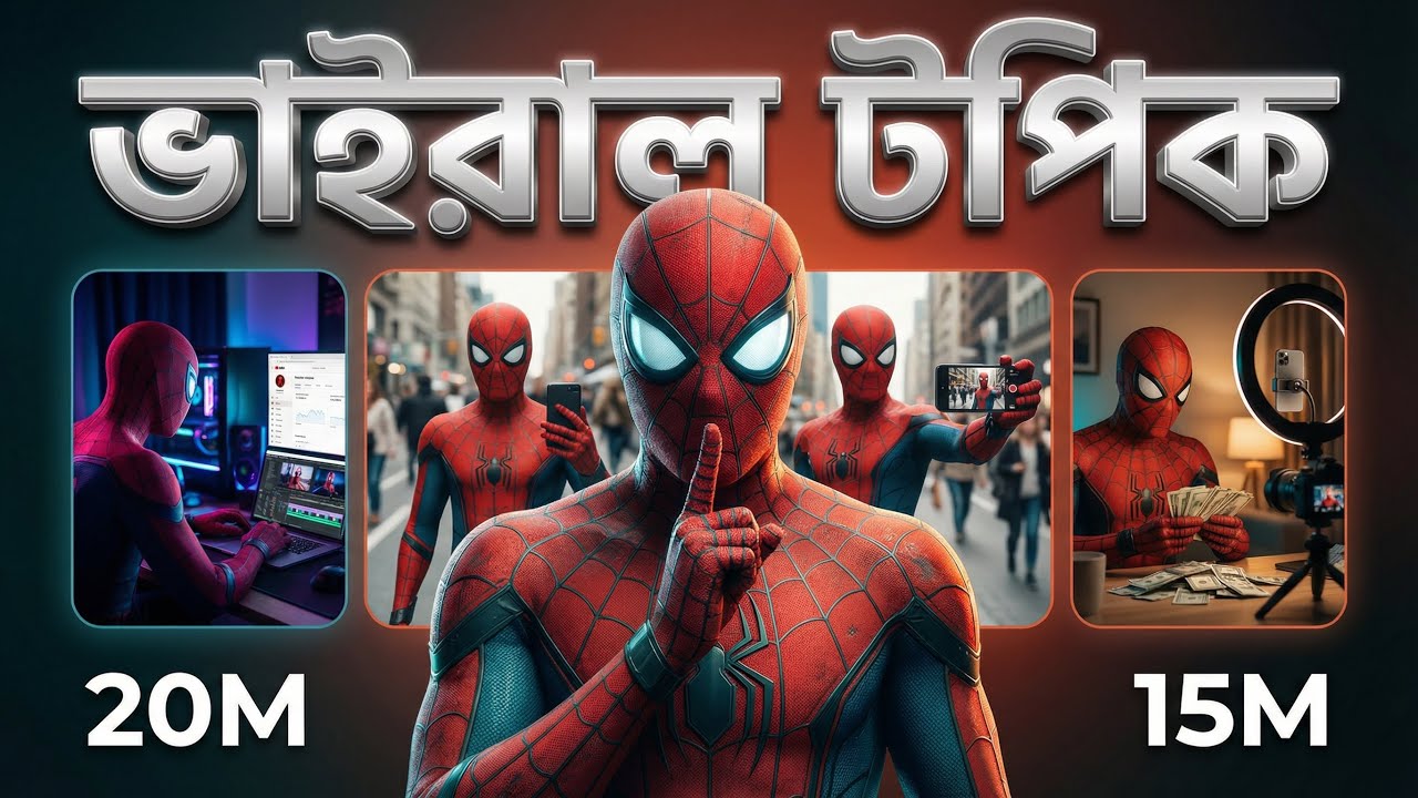 ১ ক্লিকেই ১০ ভিডিও 🔥১০০% ফ্রীতে AI দিয়ে স্পাইডারম্যান সিক্রেট ভিডিও 🕷️ AI diye kivabe video banabo