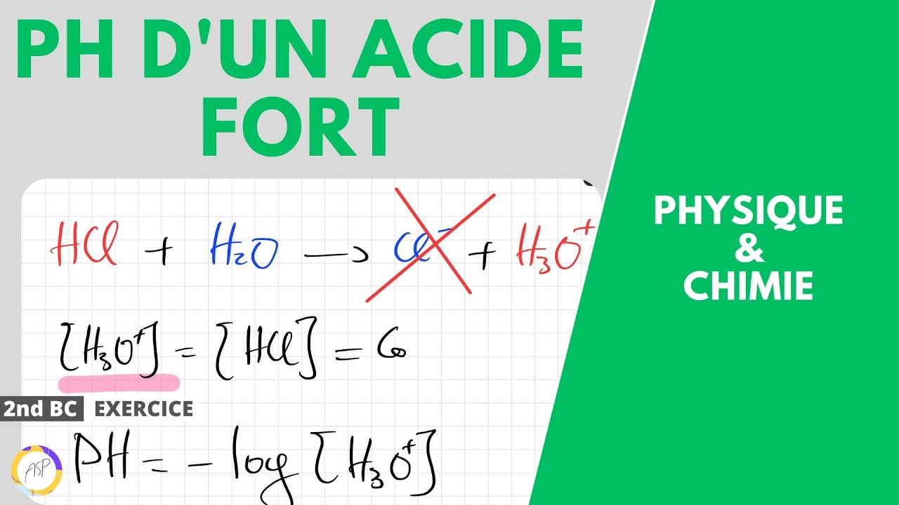 Comment calculer le PH d'un Acide Fort ? | Exercice corrig&eacute;
