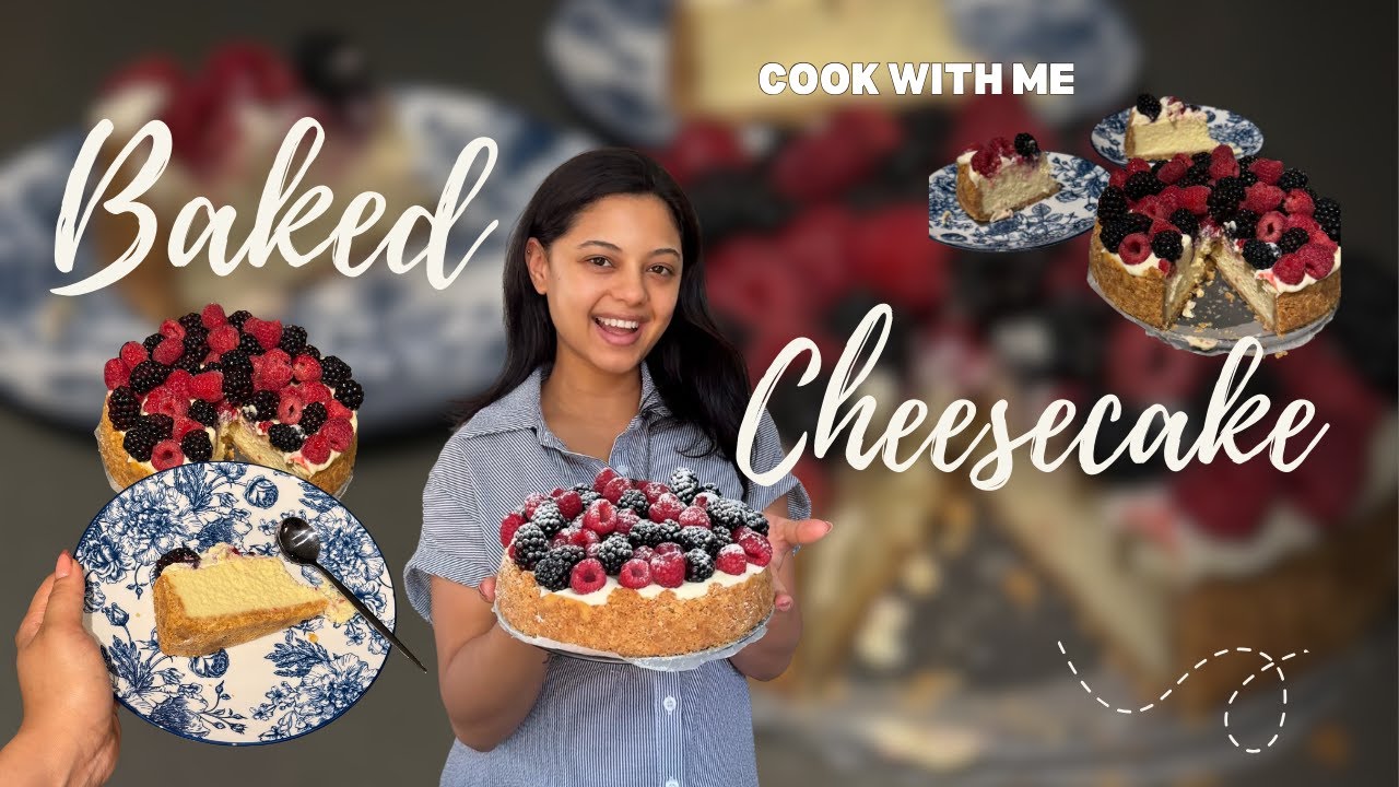 Baked Sour Cream Cheesecake Recipe + Tips to Prevent Cracks 🫐🍓