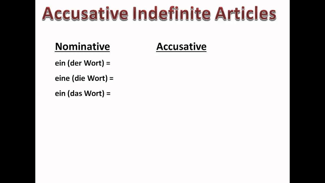 Understanding the Nominative/Accusative Cases in German - www.germanforspalding.org