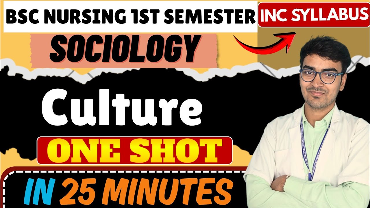 Sociology – Culture |BSc Nursing 1st Semester | One Shot in 25 Minutes| INC Syllabus|with pdf notes|