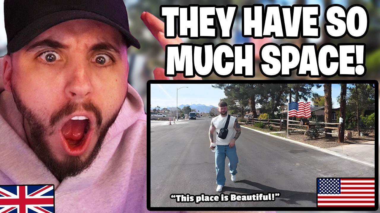 Brit Reacts to Brit's FIRST TIME Exploring an American Neighborhood!