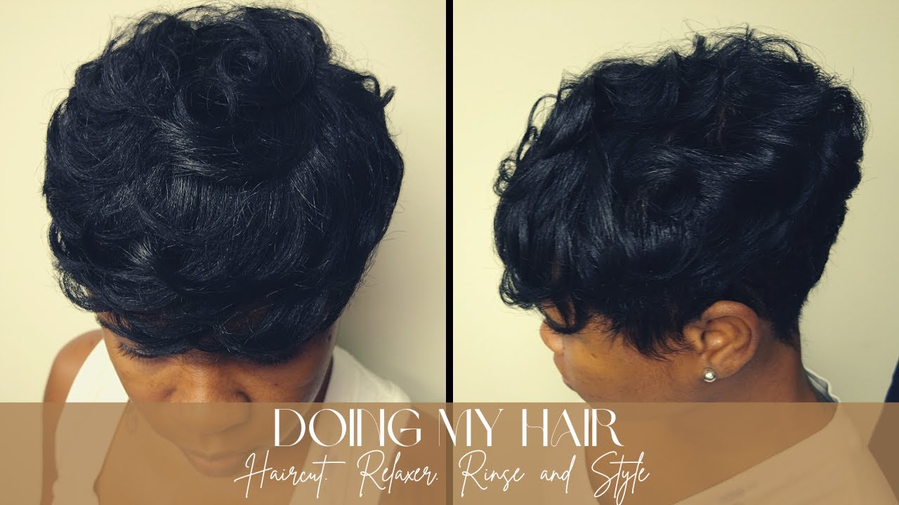 Doing My Hair | Haircut | Relaxer | Rinse | Style 💇🏾‍♀️