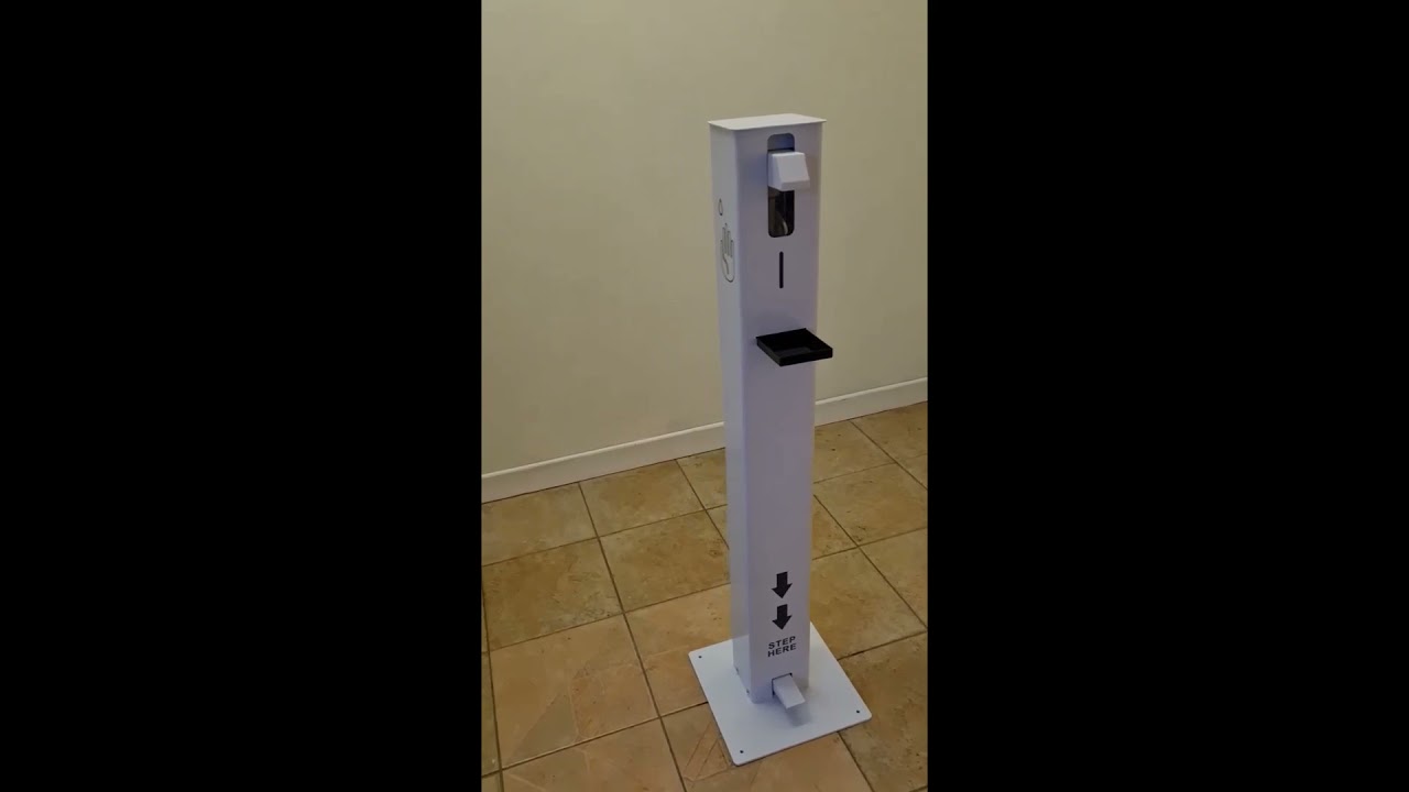 Hands free pedal action hand sanitiser stands