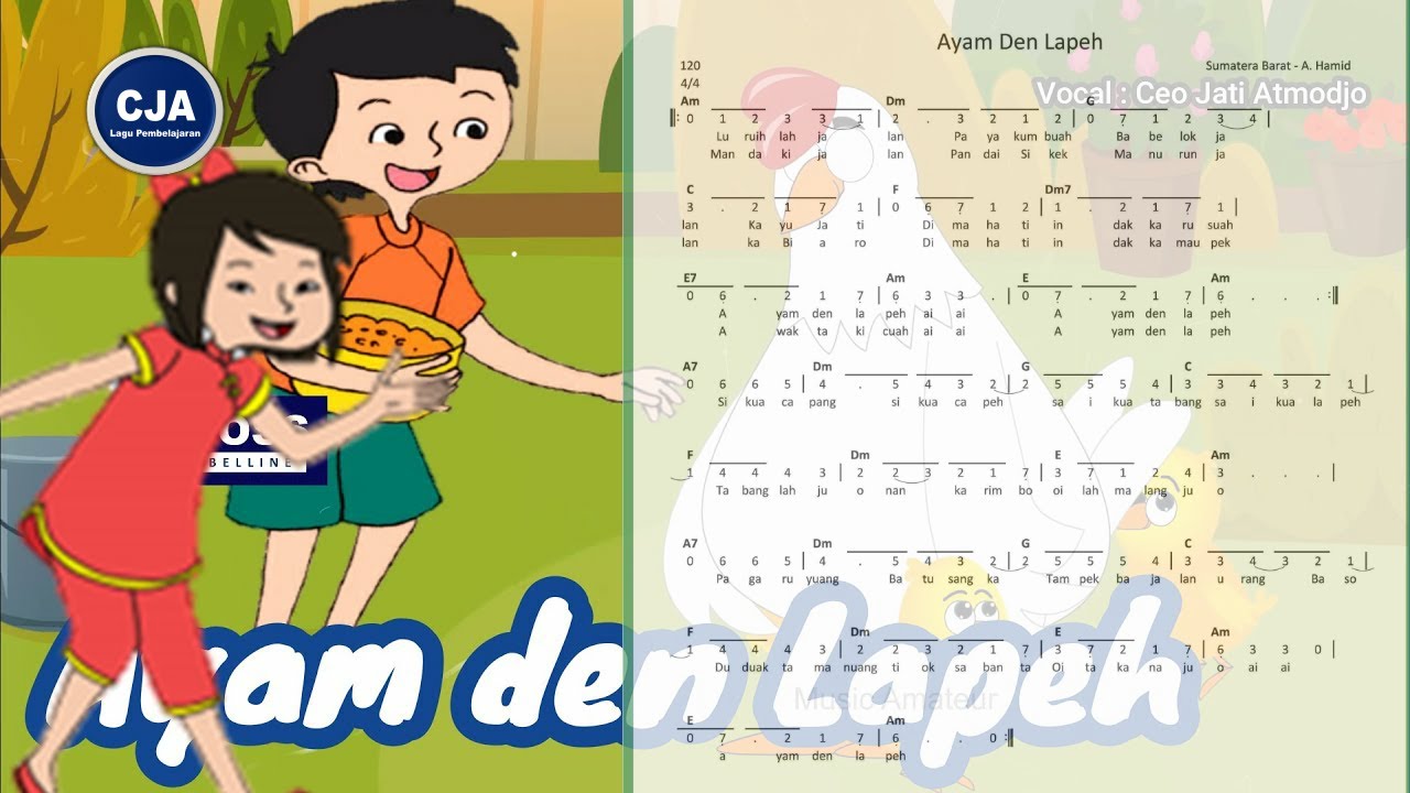 Lagu Ayam Den Lapeh +Artinya (Padang Sumatera Barat) | SBDP Kelas5 Tema9 || singer Ceo