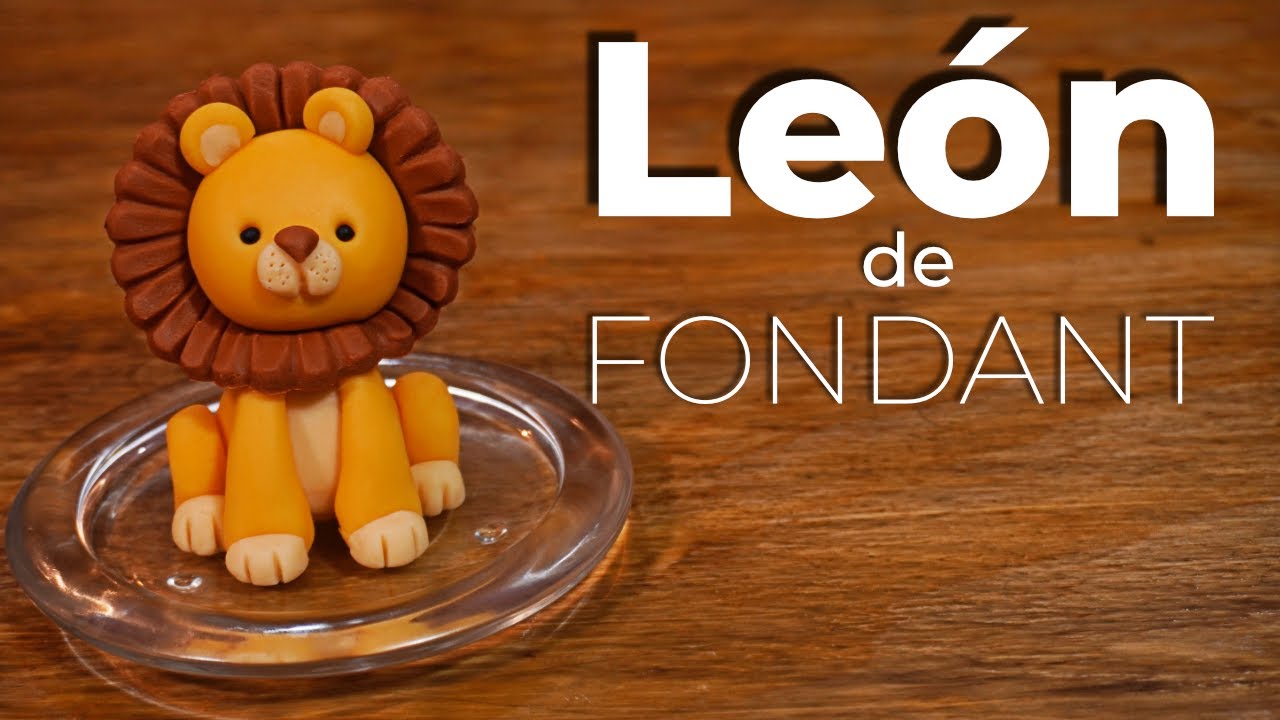 🎈 Cómo hacer LEÓN de FONDANT paso a paso (cake topper) baby shower | FonQui