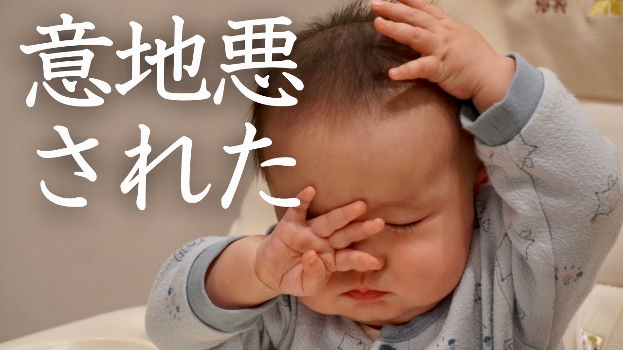 【離乳食】初めてのさつまいも！食べ方が可愛いすぎてパパに意地悪される！