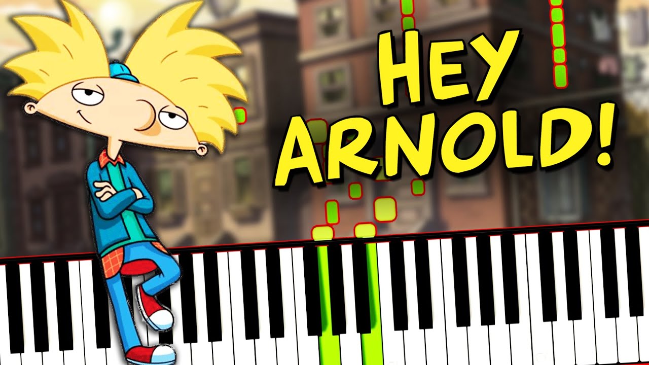 Hey Arnold! - Intro【Opening, OST, Theme Song】 Piano Tutorial (Sheet Music + midi) synthesia cover