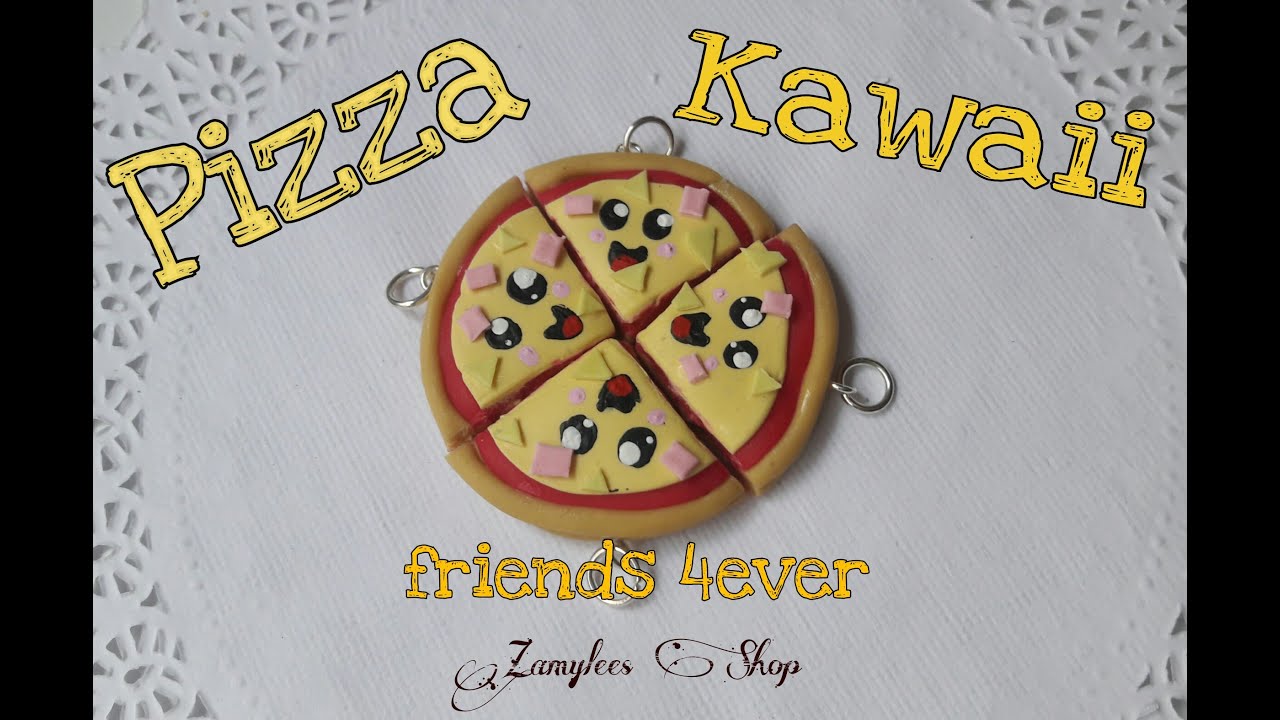 **Collares BFF**PIZZA KAWAII**PORCELANA FRIA** ñ.ñ