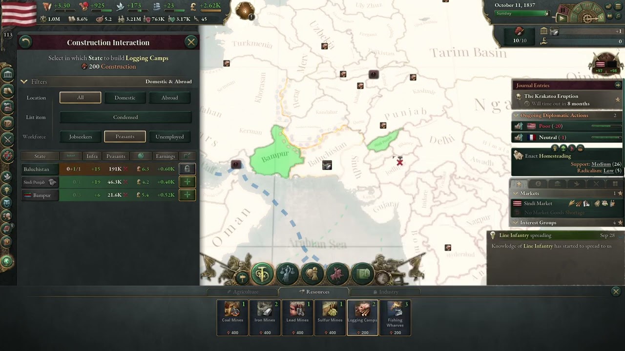 Victoria 3 Sindh  - Playthrough E1 - A-Z -UPDATE 1.7 No commentary