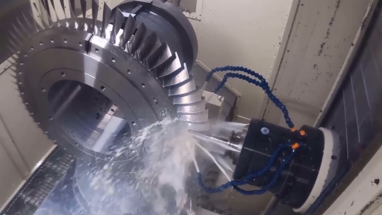 Titanium Ti-6Al-4V Aerospace Blisk Cut on 5-Axis Yasda YBM 7Ti