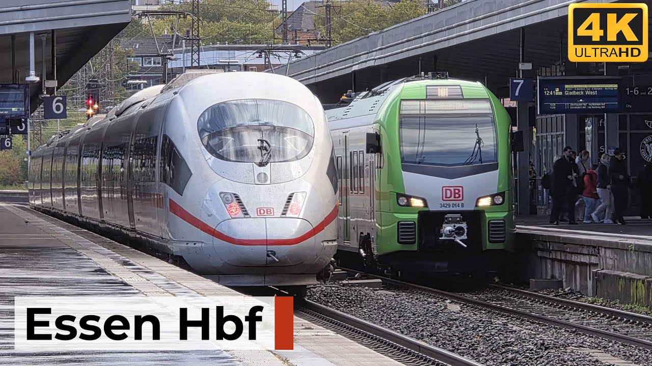 Essen Hbf 04.10.2025 - Vom Regen in die Sonne: Spannender Bahnverkehr mit ICE, RE & S-Bahn