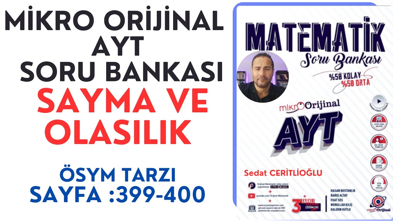 SAYMA VE OLASILIK | MİKRO AYT SORU BANKASI SYF: 399-400| #orijinalmatematik #mikroorijinal #yks2025