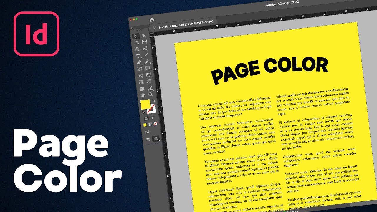 Как изменить цвет страницы в InDesign
