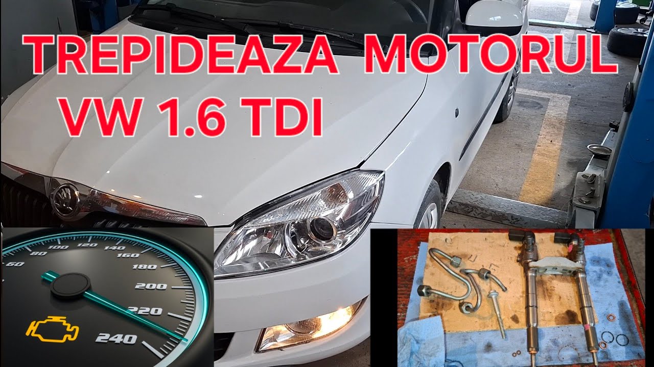 Vw ,skoda  1.6 tdi ,Trepideaza motorul,Diagnostic simplu,schimb injectoar(e),
