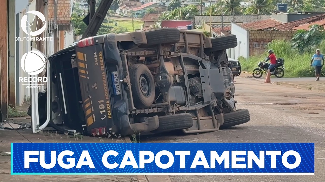 VIATURA DA PRF TOMBA AO PERSEGUIR CARRO SUSPEITO EM ALTAMIRA | Record Altamira - Grupo Mirante