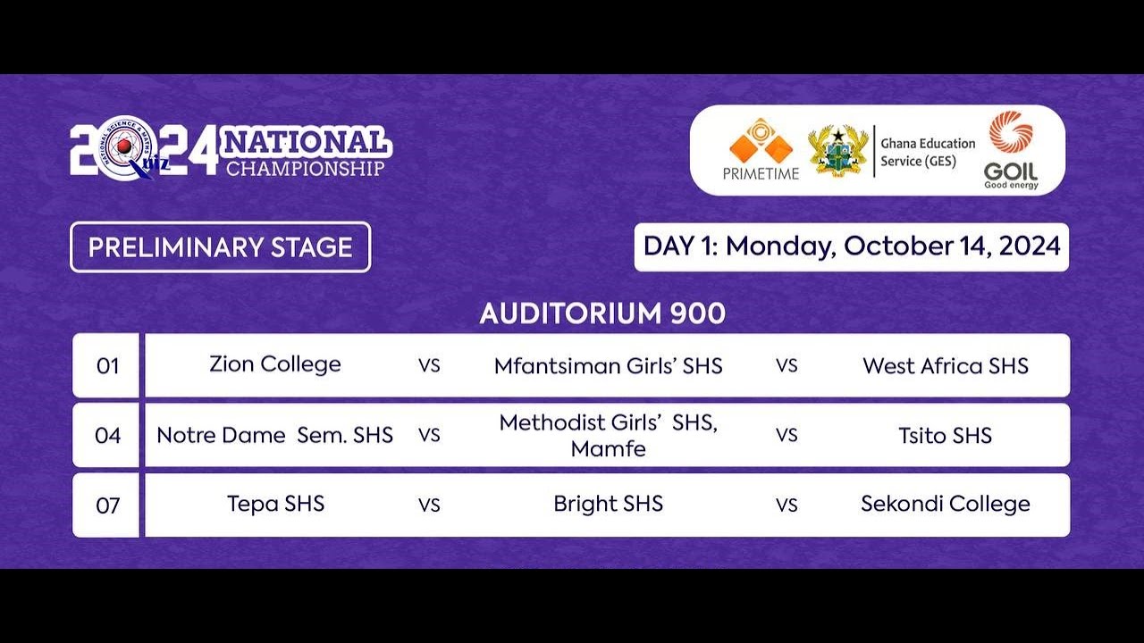 #NSMQ2024 PRELIMINARY STAGE | NOTRE DAME SEMINARY SHS VS MAMFE METHODIST GIRLS’ SHS VS TSITO SHTS