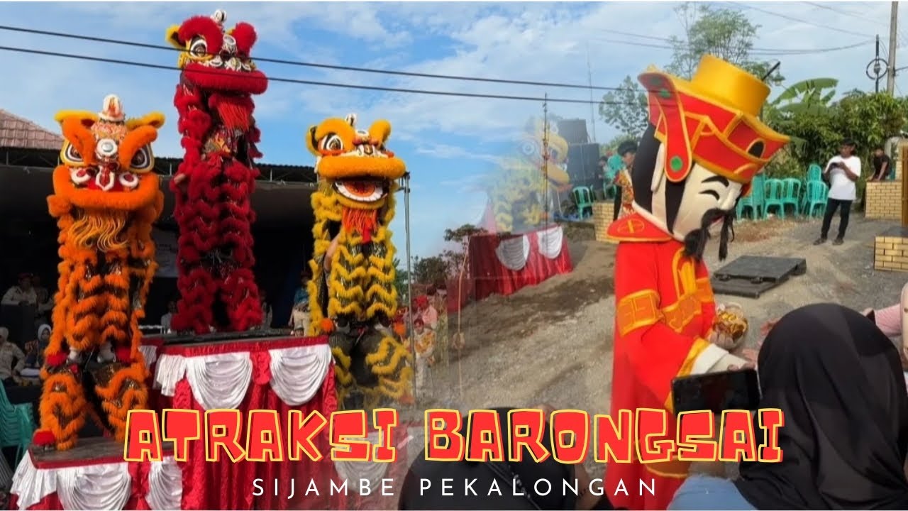 MERIAH BANGET!! Pertunjukan Atraksi Barongsai Di Acara Sunatan Desa Sijambe Pekalongan