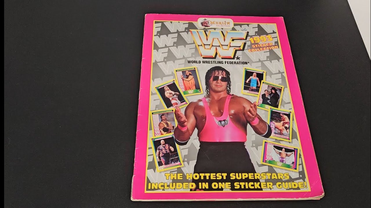 ASMR Looking Through a Complete 1993 WWF (WWE) Merlin Sticker Album - Part 1