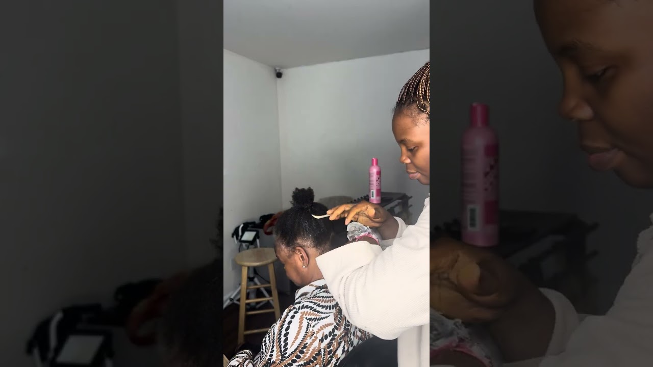 Braiding my client hair/knotless braids/client for today