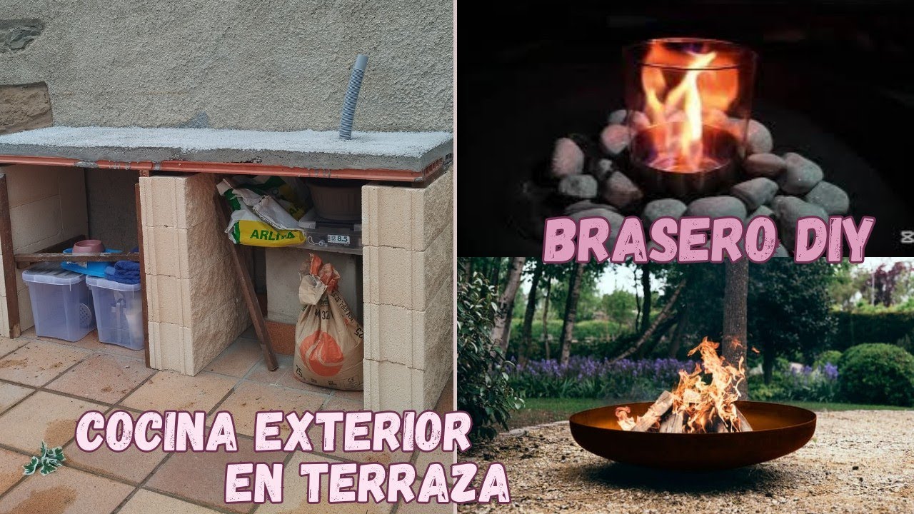 COCINA EXTERIOR 🍳 || BRASERO EXTERIOR FÁCIL Y RÁPIDO 🔥