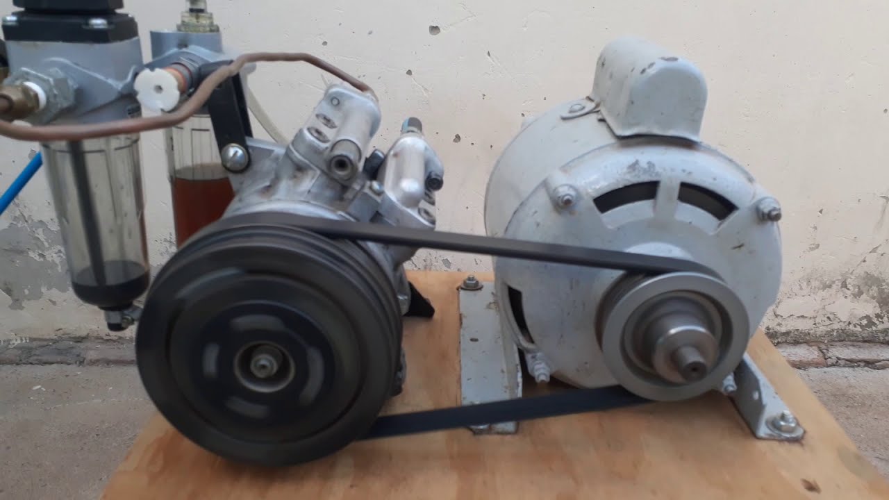 Compressor caseiro de ar condicionado de carro com incrível sistema de lubrificação