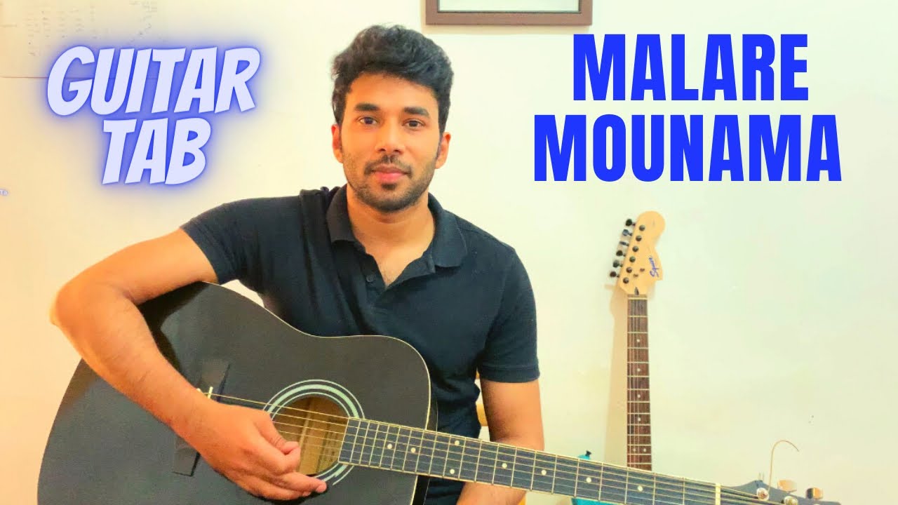 Malare Mounama Guitar Tab | Beginner Lesson | Tamil Guitar Tabs | Akhil C Nair
