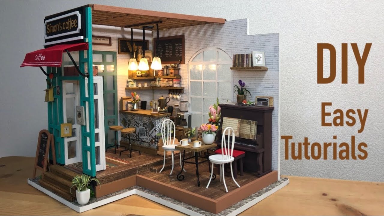 DIY Doll house Miniature Tutorials Simon’s Coffee Shop | ミニチュアハウス |Румбокс