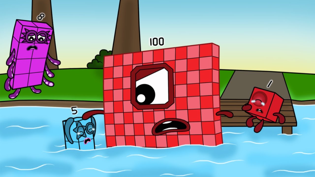 Octoblocks doesn't dare to help Numberblocks 5 - Numberblocks fanmade coloring story