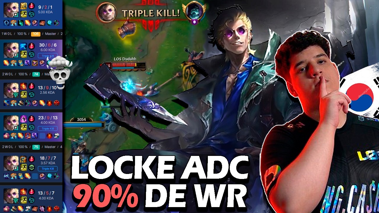 LOCKE ADC DEVERIA SER PROIBIDO! LOS DUDUHH ABUSANDO do NOVO CAMPE&Atilde;O do LOL na SOLOQ KR