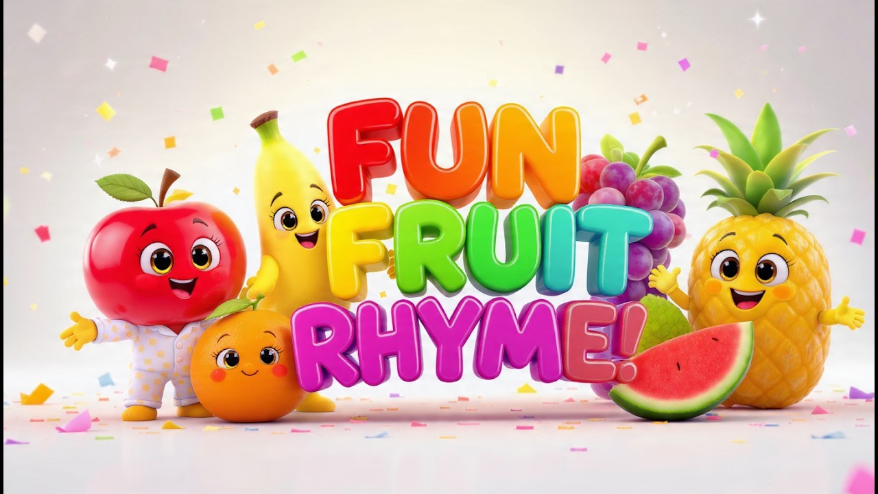 Fun Fruit Rhyme 🍎🍌 | 3D Animated Kids Song | Learn Fruits for Children