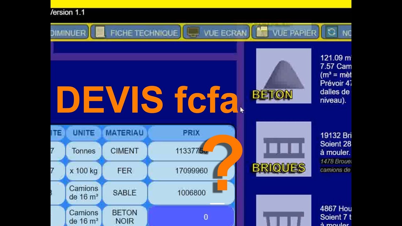 Comment avoir un bon devis de construction pro au S&eacute;n&eacute;gal en fcfa. Logiciel  payant - Axonile
