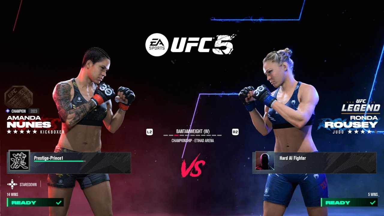 UFC 5 - Amanda Nunes Vs Ronda Rousey FULL FIGHT GAMEPLAY (PS5)