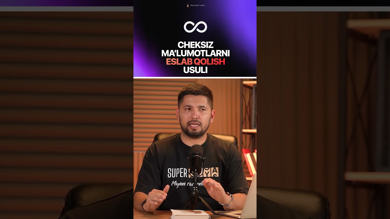 To'liq videoni You tube sahifamdan ko'rishingiz mumkin #davronbekturdiev #supermiya #xotira #dars