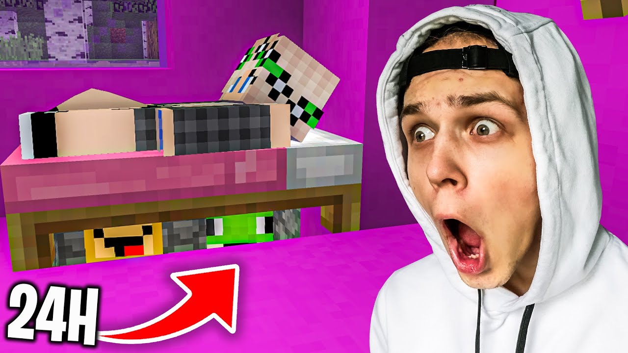 Spędziliśmy 24h pod ŁÓŻKIEM mojej SIOSTRY w Minecraft!