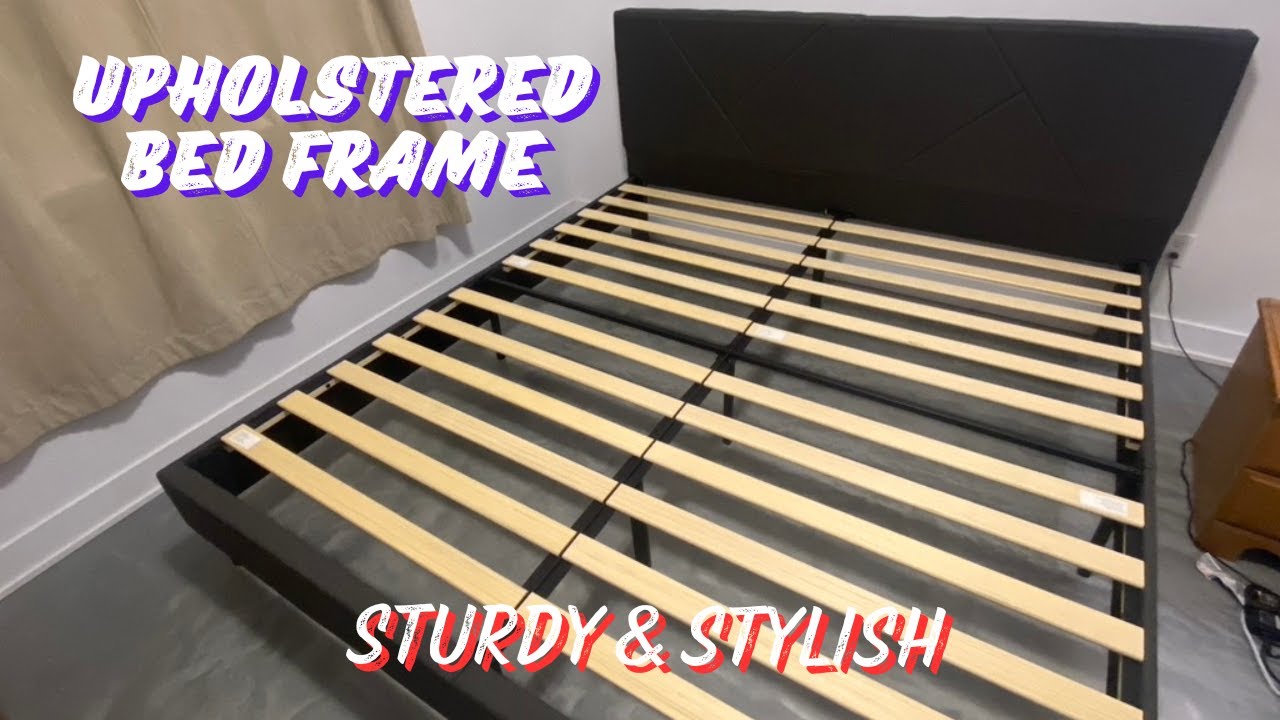 Sturdy and Stylish Upholstered Bed Frame - easy to assemble
