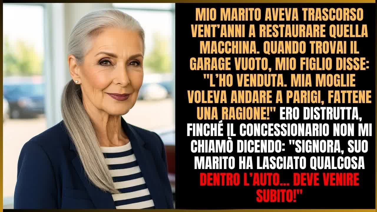 Mio figlio vendette l’auto d’epoca di mio marito defunto per un viaggio a Parigi  Poi mi chiamar