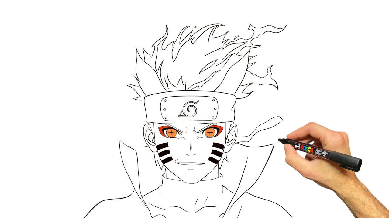 Drawing Naruto Six Paths Mode | Step by Step Drawing Tutorial