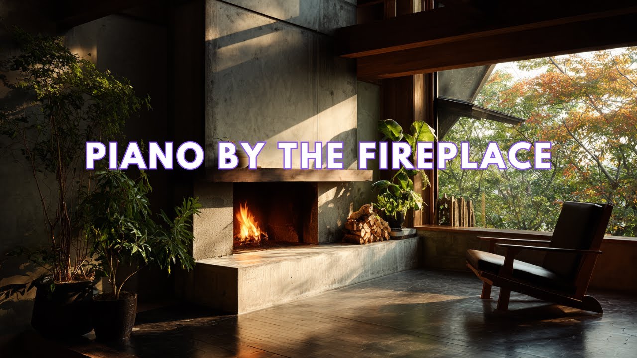 炎の揺らぎとやさしいピアノ｜Cozy Fireplace Piano BGM