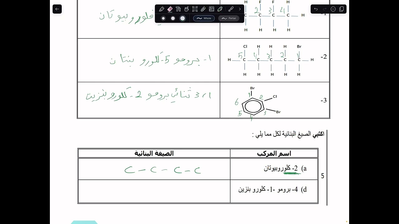 مشتقات المركبات الهيدروكربونية وتفاعلاتها - مراجعة كيمياء2 الوحدة الثانية كاملة -