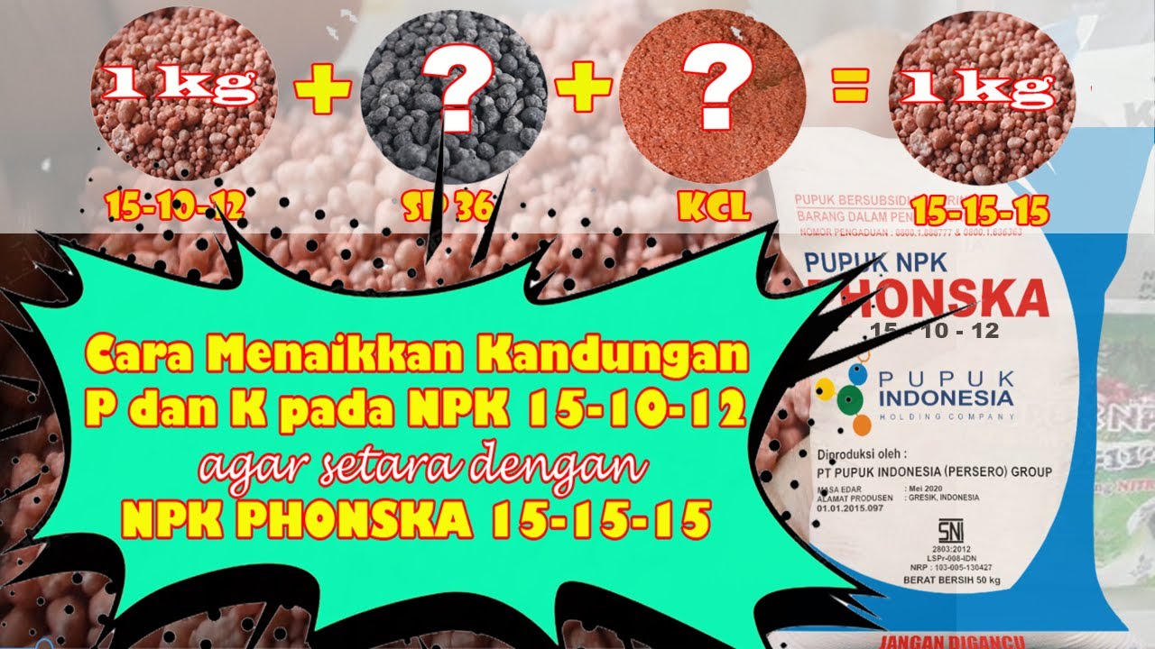 Mengkonversi NPK PHONSKA 15 10 12 Menjadi NPK PHONSKA 15 15 15 #NPKPHONSKA_151012