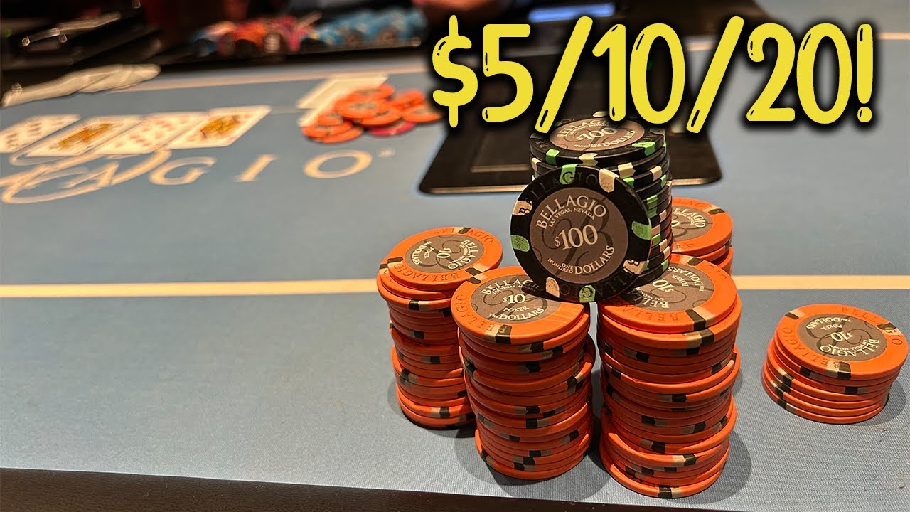 Покер с высокими ставками $5/10/20 в Bellagio! / Ace Poker Vlog 48